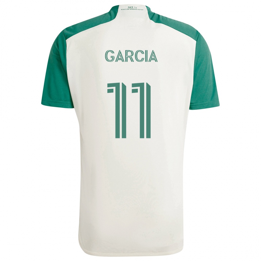 Gyermek Christopher Garcia #11 Barna Színek Zöld Idegenbeli Jersey 2024/25 Mez Póló Ing