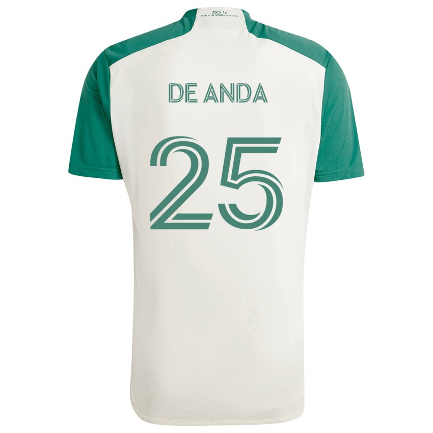 Gyermek Anthony De Anda #25 Barna Színek Zöld Idegenbeli Jersey 2024/25 Mez Póló Ing