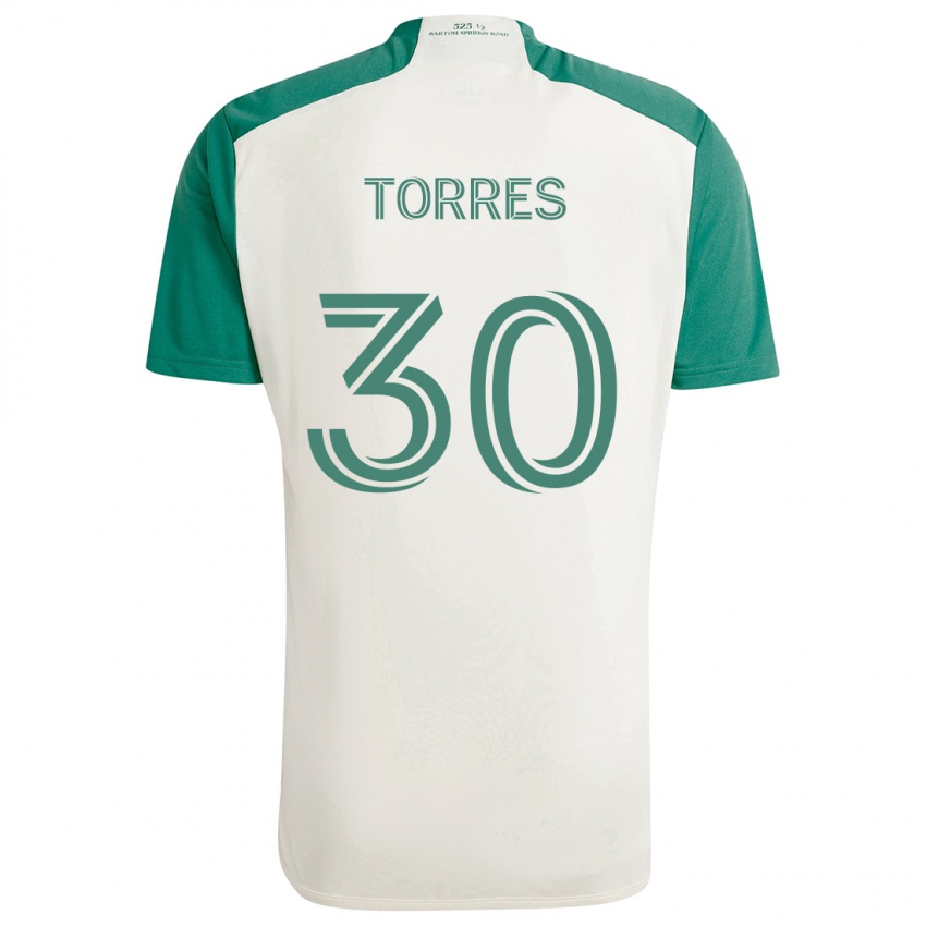 Gyermek Ervin Torres #30 Barna Színek Zöld Idegenbeli Jersey 2024/25 Mez Póló Ing