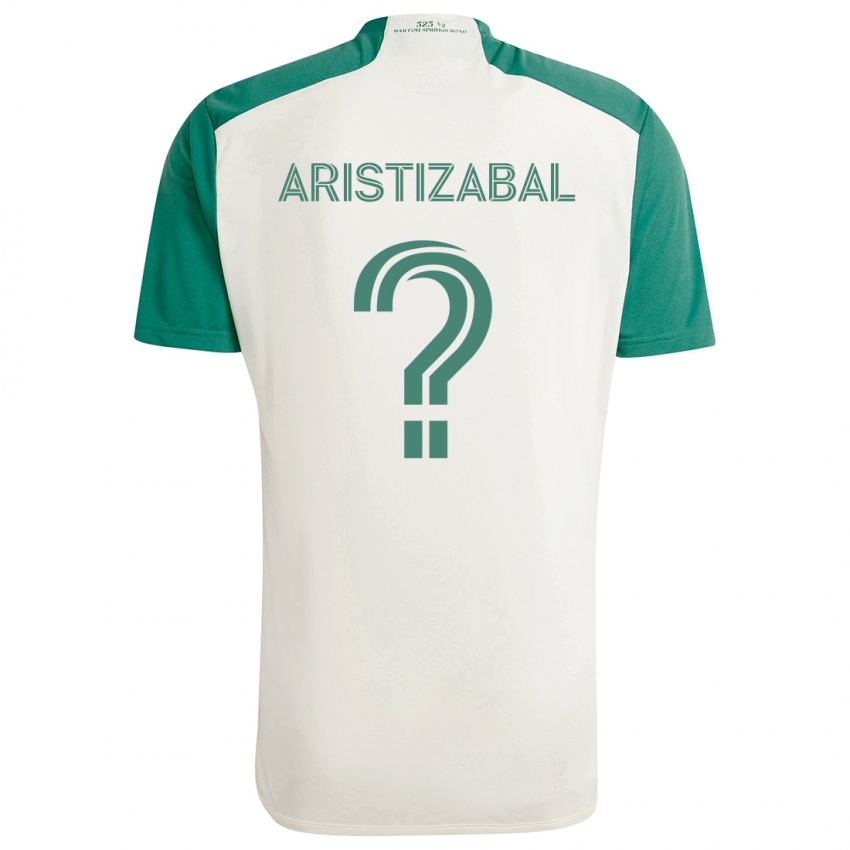 Gyermek Nicolas Aristizabal #0 Barna Színek Zöld Idegenbeli Jersey 2024/25 Mez Póló Ing