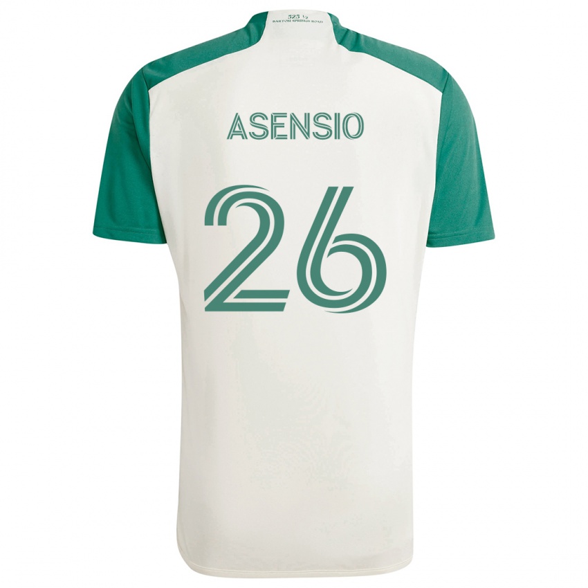 Gyermek Charlie Asensio #26 Barna Színek Zöld Idegenbeli Jersey 2024/25 Mez Póló Ing