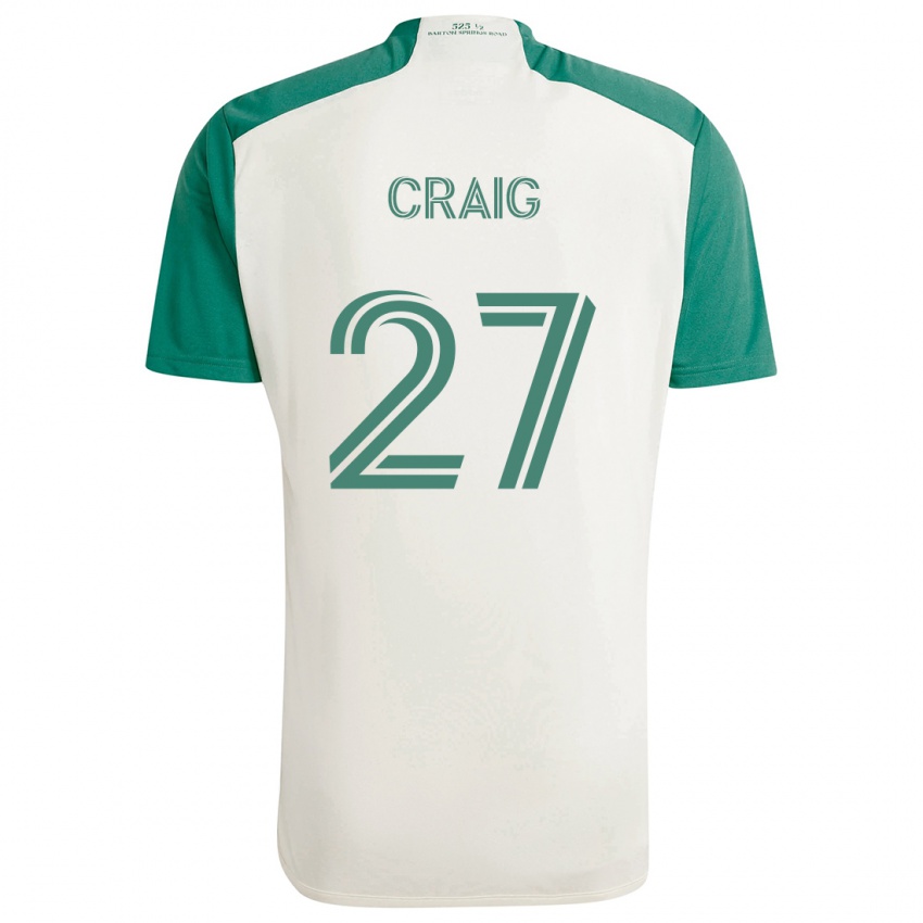 Gyermek Brandan Craig #27 Barna Színek Zöld Idegenbeli Jersey 2024/25 Mez Póló Ing