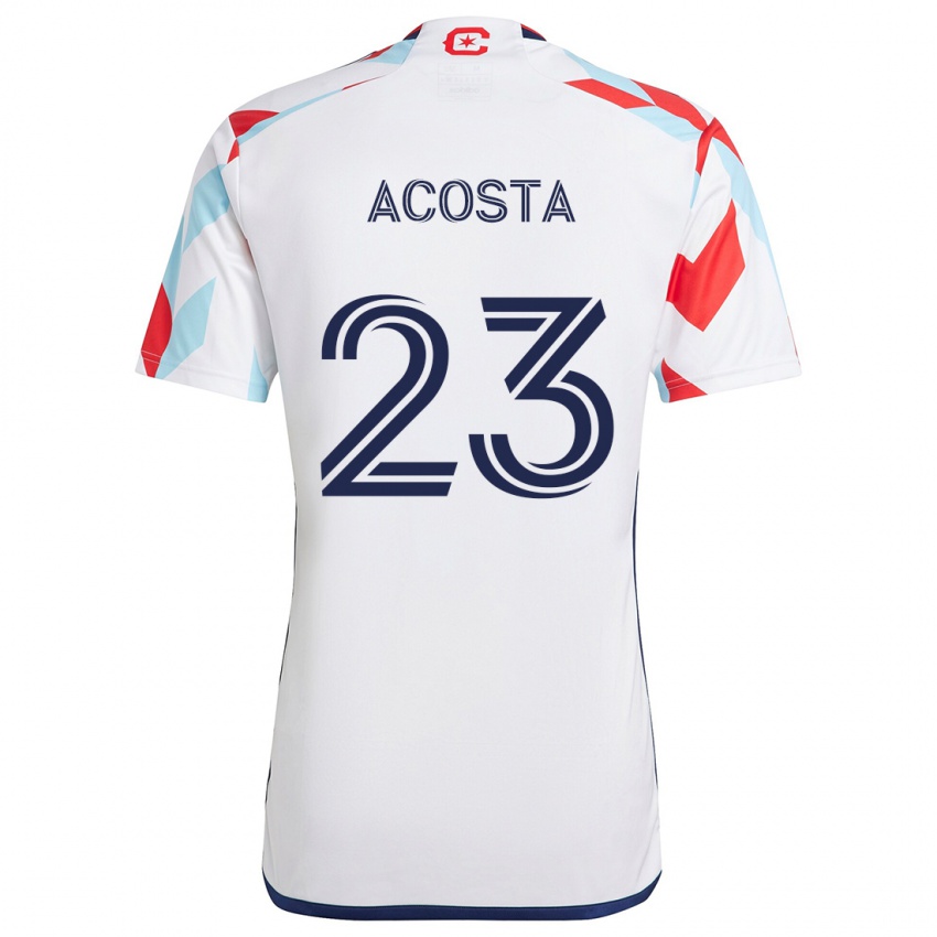 Gyermek Kellyn Acosta #23 Fehér Piros Kék Idegenbeli Jersey 2024/25 Mez Póló Ing