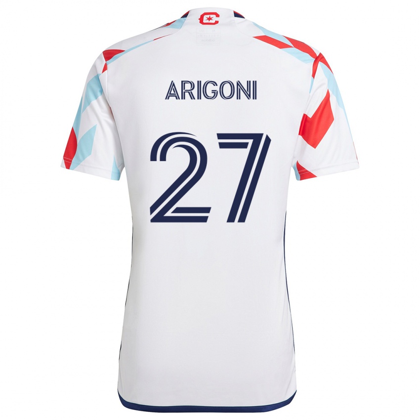 Gyermek Allan Arigoni #27 Fehér Piros Kék Idegenbeli Jersey 2024/25 Mez Póló Ing