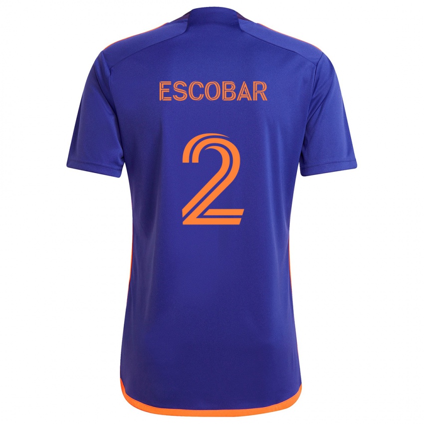 Gyermek Franco Escobar #2 Lila Narancs Idegenbeli Jersey 2024/25 Mez Póló Ing