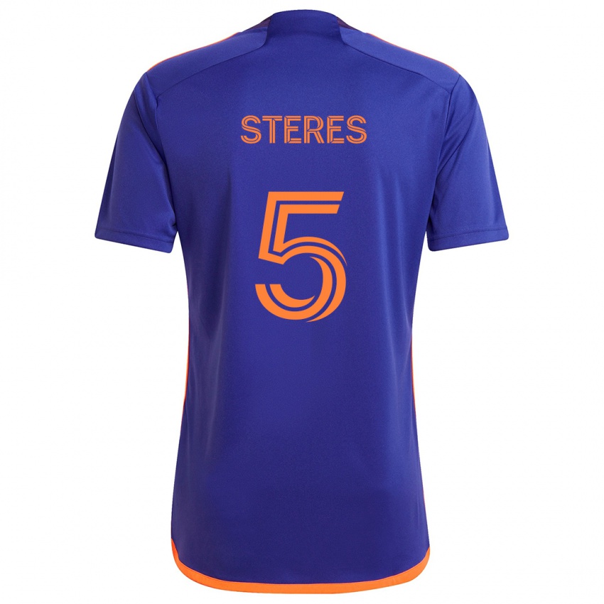 Gyermek Daniel Steres #5 Lila Narancs Idegenbeli Jersey 2024/25 Mez Póló Ing