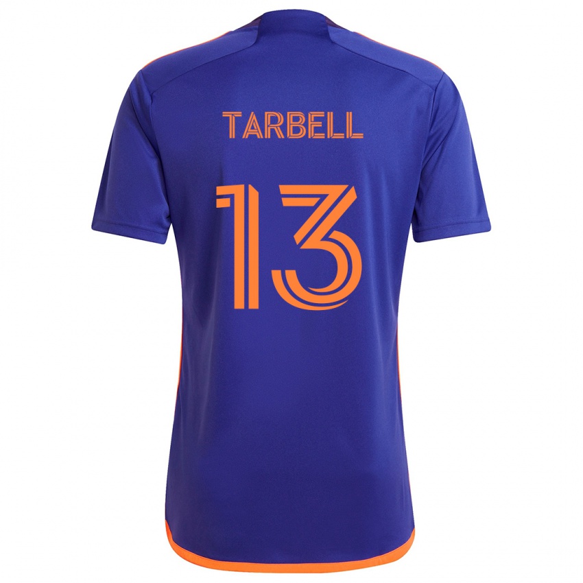 Gyermek Andrew Tarbell #13 Lila Narancs Idegenbeli Jersey 2024/25 Mez Póló Ing