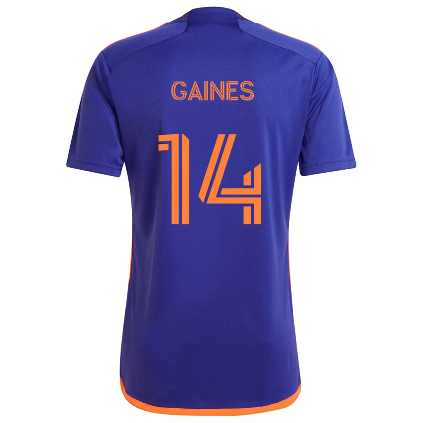 Gyermek Mckinze Gaines #14 Lila Narancs Idegenbeli Jersey 2024/25 Mez Póló Ing