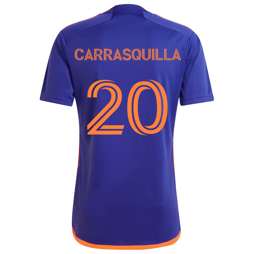 Gyermek Adalberto Carrasquilla #20 Lila Narancs Idegenbeli Jersey 2024/25 Mez Póló Ing