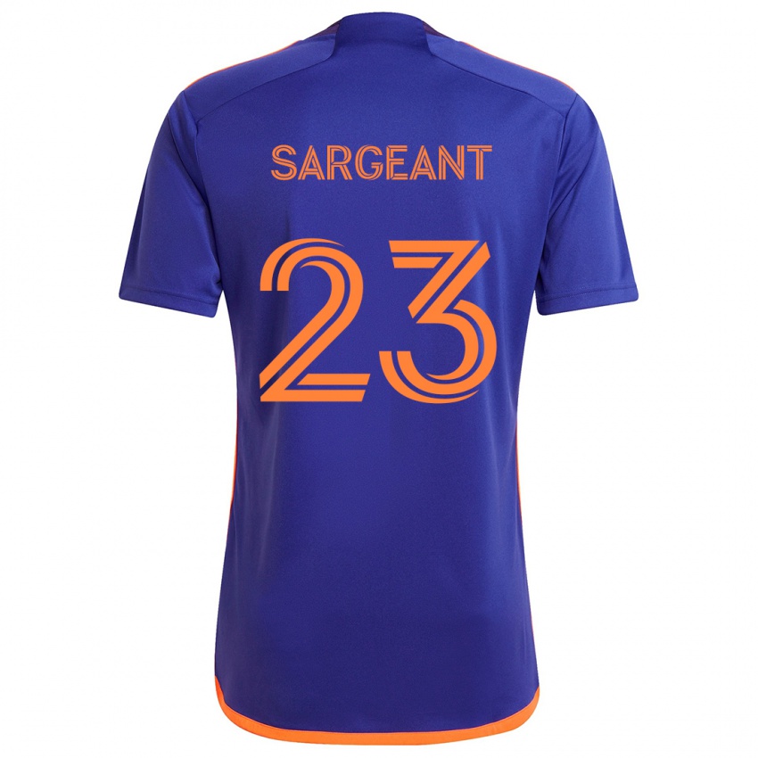 Gyermek Kieran Sargeant #23 Lila Narancs Idegenbeli Jersey 2024/25 Mez Póló Ing