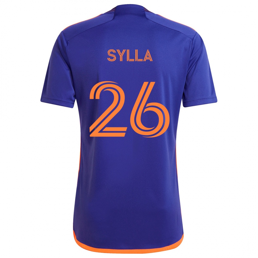 Gyermek Ousmane Sylla #26 Lila Narancs Idegenbeli Jersey 2024/25 Mez Póló Ing