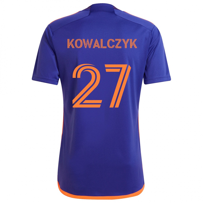 Gyermek Sebastian Kowalczyk #27 Lila Narancs Idegenbeli Jersey 2024/25 Mez Póló Ing