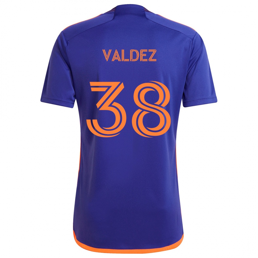 Gyermek Xavier Valdez #38 Lila Narancs Idegenbeli Jersey 2024/25 Mez Póló Ing