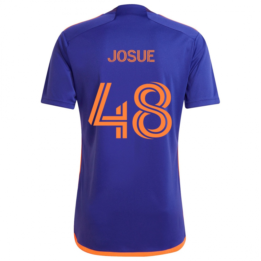 Gyermek Josué #48 Lila Narancs Idegenbeli Jersey 2024/25 Mez Póló Ing