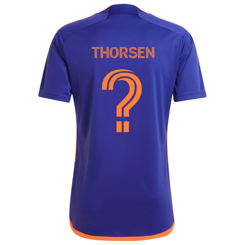 Gyermek Liam Thorsen #0 Lila Narancs Idegenbeli Jersey 2024/25 Mez Póló Ing