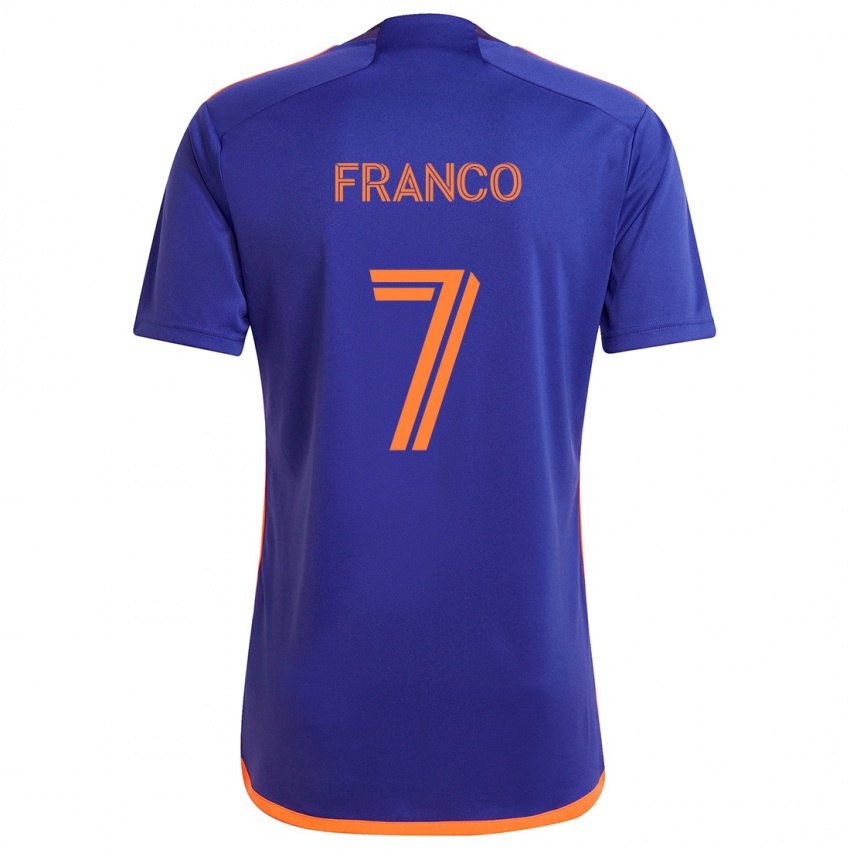 Gyermek Iván Franco #7 Lila Narancs Idegenbeli Jersey 2024/25 Mez Póló Ing