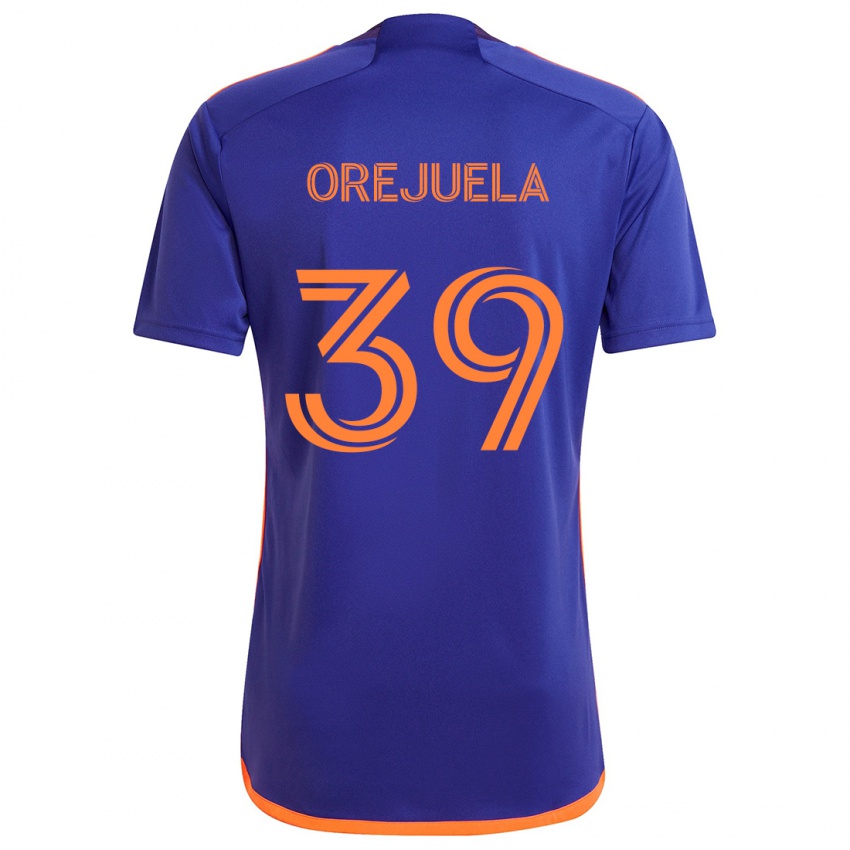 Gyermek Jesus Orejuela #39 Lila Narancs Idegenbeli Jersey 2024/25 Mez Póló Ing