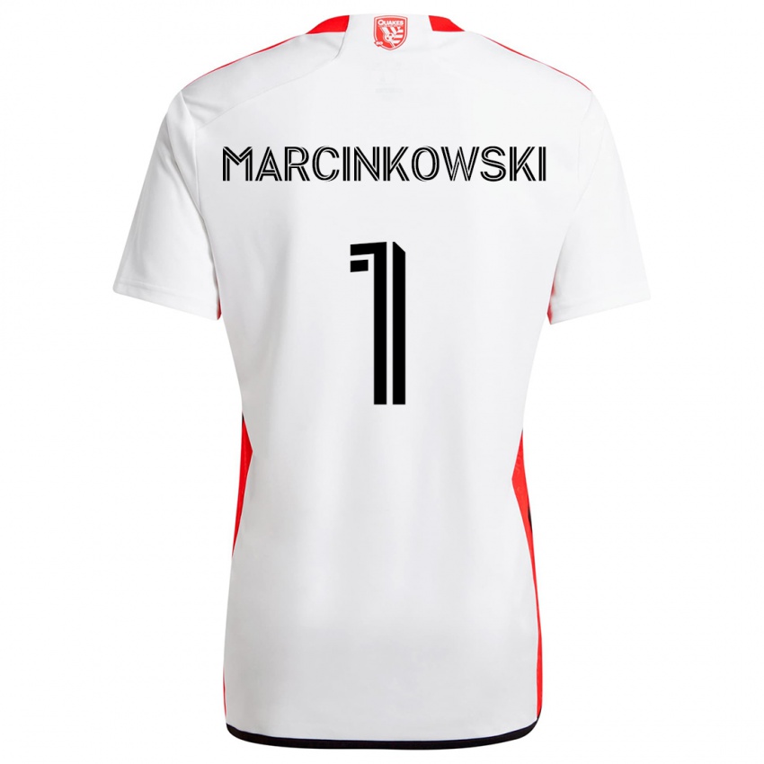 Gyermek Jt Marcinkowski #1 Fehér Piros Idegenbeli Jersey 2024/25 Mez Póló Ing