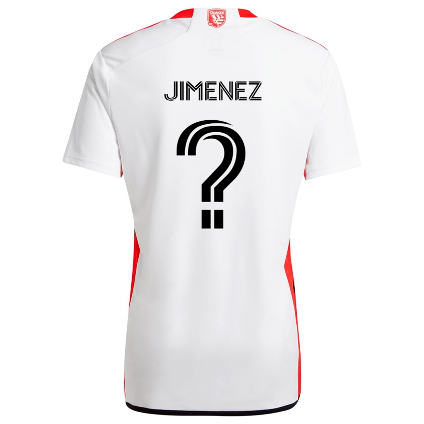 Gyermek Kevin Jimenez #0 Fehér Piros Idegenbeli Jersey 2024/25 Mez Póló Ing