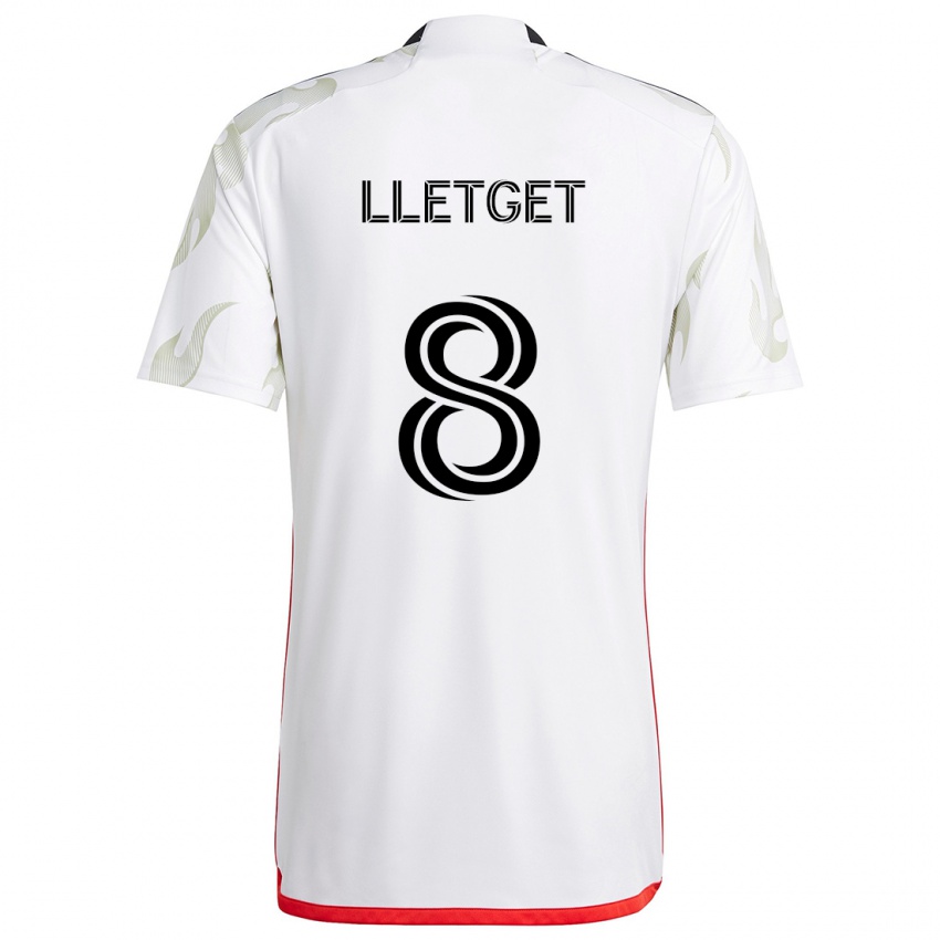 Gyermek Sebastian Lletget #8 Fehér Piros Fekete Idegenbeli Jersey 2024/25 Mez Póló Ing