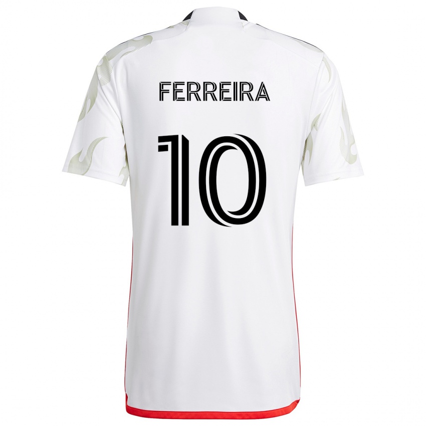 Gyermek Jesús Ferreira #10 Fehér Piros Fekete Idegenbeli Jersey 2024/25 Mez Póló Ing