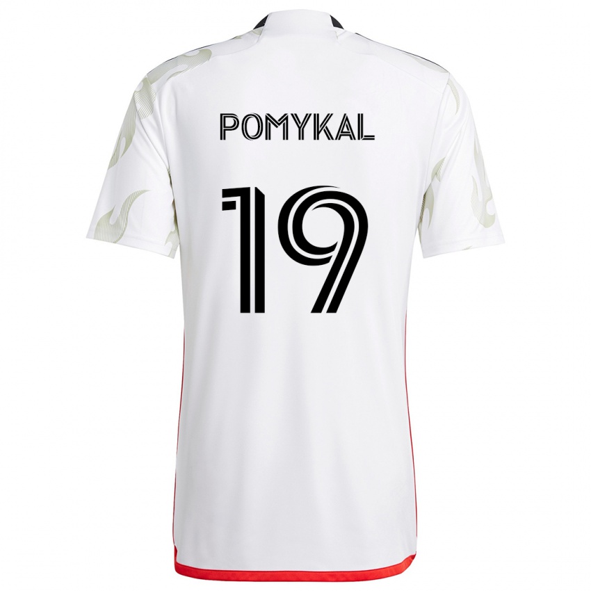 Gyermek Paxton Pomykal #19 Fehér Piros Fekete Idegenbeli Jersey 2024/25 Mez Póló Ing