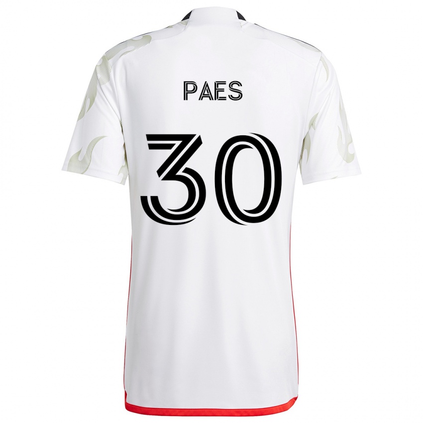 Gyermek Maarten Paes #30 Fehér Piros Fekete Idegenbeli Jersey 2024/25 Mez Póló Ing