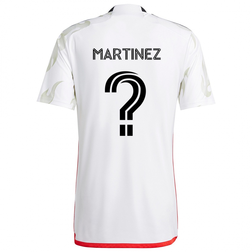 Gyermek Jonathan Martinez #0 Fehér Piros Fekete Idegenbeli Jersey 2024/25 Mez Póló Ing