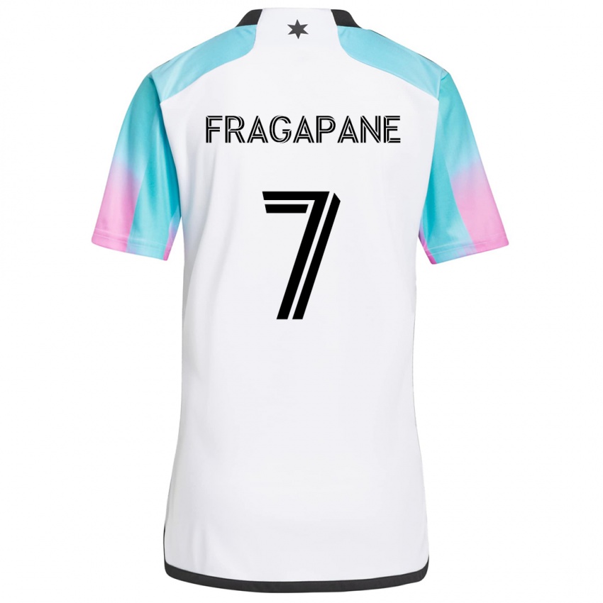 Gyermek Franco Fragapane #7 Fehér Kék Fekete Idegenbeli Jersey 2024/25 Mez Póló Ing