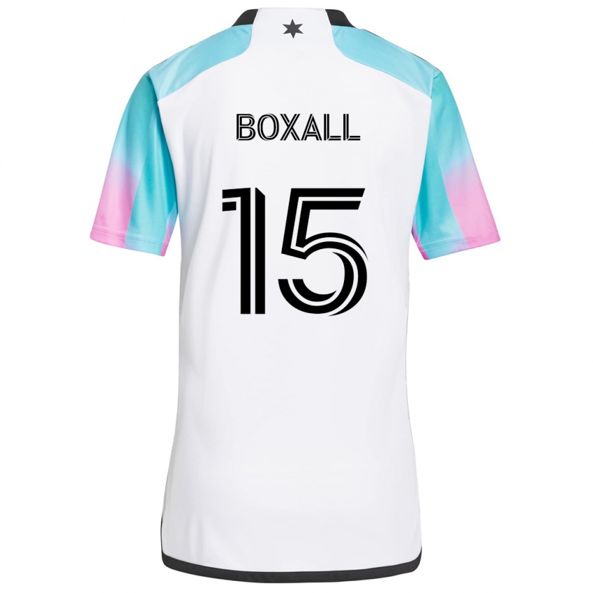 Gyermek Michael Boxall #15 Fehér Kék Fekete Idegenbeli Jersey 2024/25 Mez Póló Ing