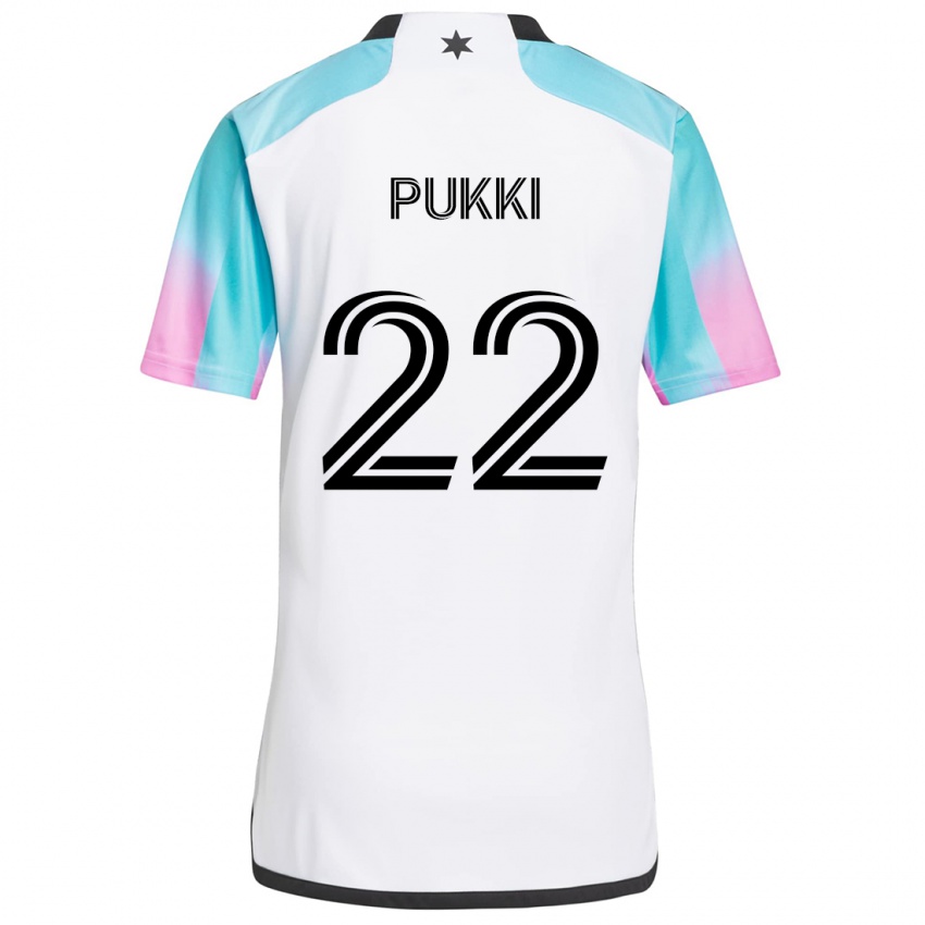 Gyermek Teemu Pukki #22 Fehér Kék Fekete Idegenbeli Jersey 2024/25 Mez Póló Ing