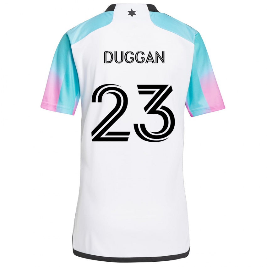 Gyermek Morris Duggan #23 Fehér Kék Fekete Idegenbeli Jersey 2024/25 Mez Póló Ing