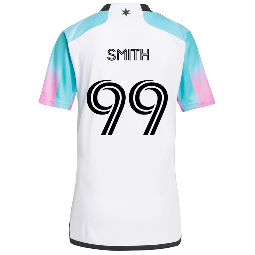 Gyermek Jordan Adebayo-Smith #99 Fehér Kék Fekete Idegenbeli Jersey 2024/25 Mez Póló Ing