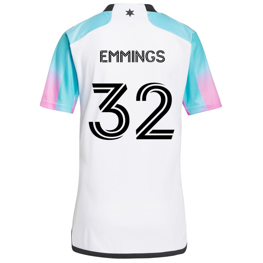 Gyermek Fred Emmings #32 Fehér Kék Fekete Idegenbeli Jersey 2024/25 Mez Póló Ing