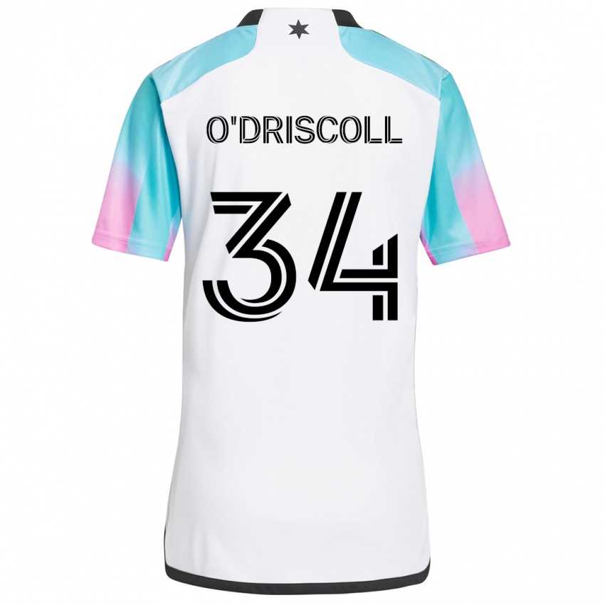 Gyermek Rory O'driscoll #34 Fehér Kék Fekete Idegenbeli Jersey 2024/25 Mez Póló Ing