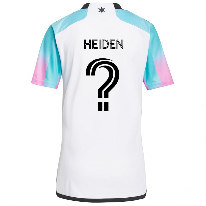 Gyermek Adam Heiden #0 Fehér Kék Fekete Idegenbeli Jersey 2024/25 Mez Póló Ing