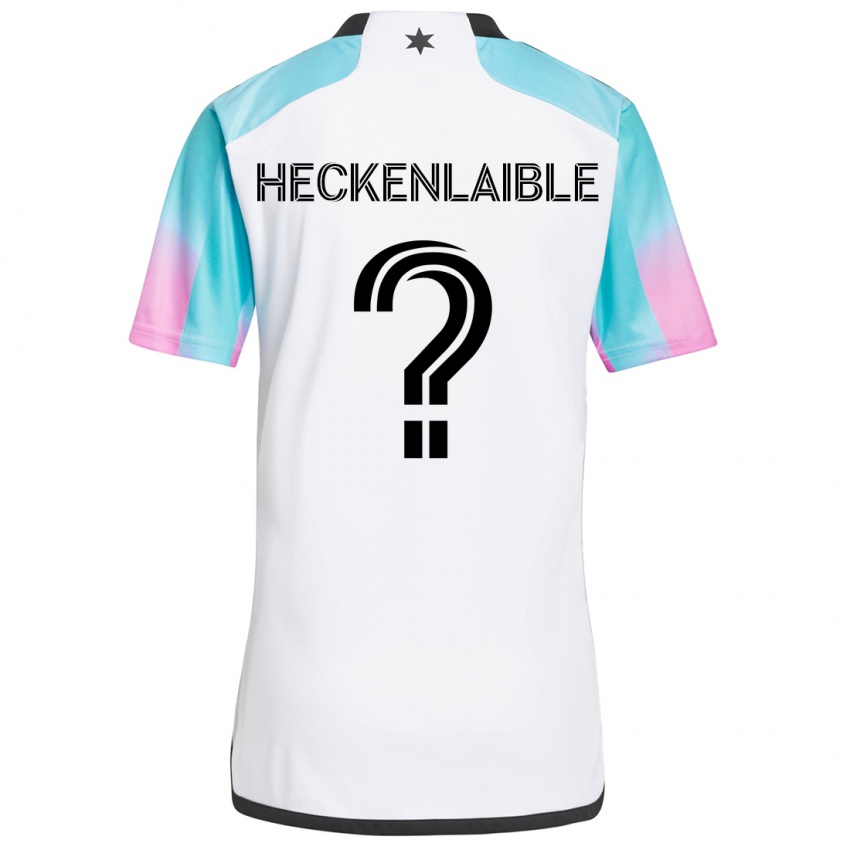 Gyermek Andrew Heckenlaible #0 Fehér Kék Fekete Idegenbeli Jersey 2024/25 Mez Póló Ing