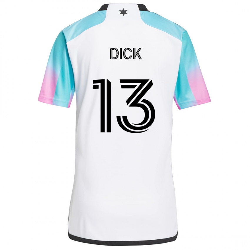 Gyermek Eric Dick #13 Fehér Kék Fekete Idegenbeli Jersey 2024/25 Mez Póló Ing