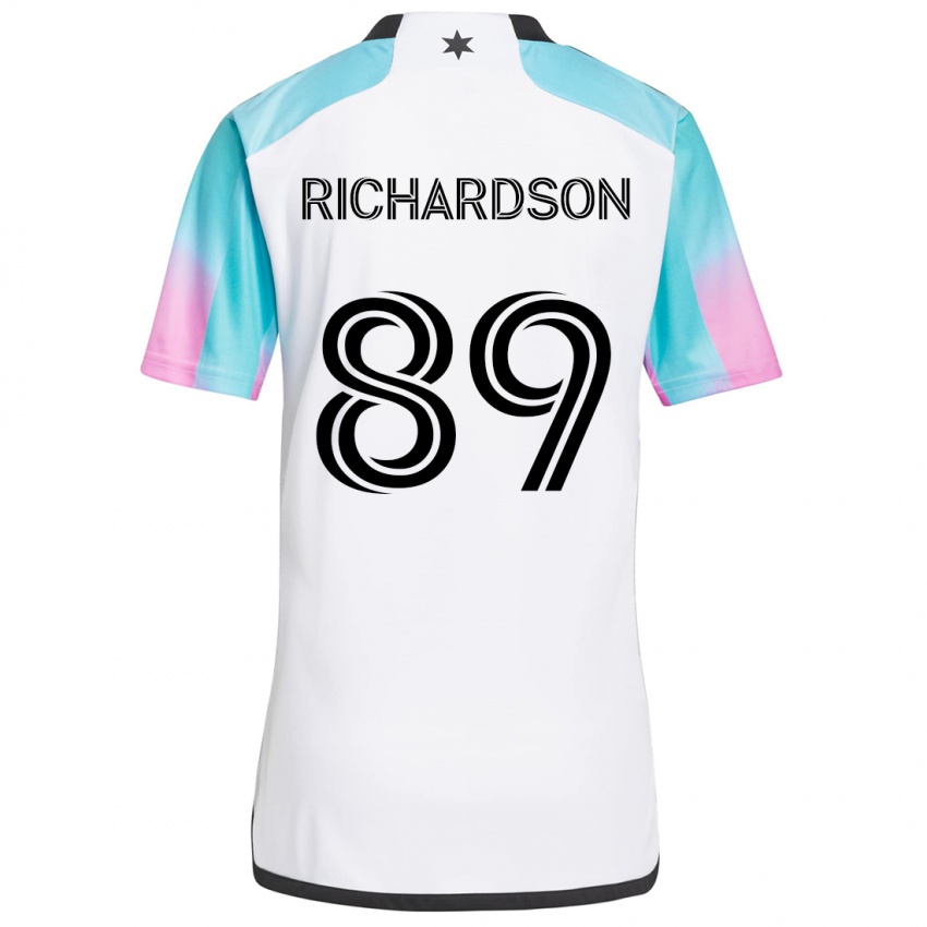 Gyermek Nick Richardson #89 Fehér Kék Fekete Idegenbeli Jersey 2024/25 Mez Póló Ing