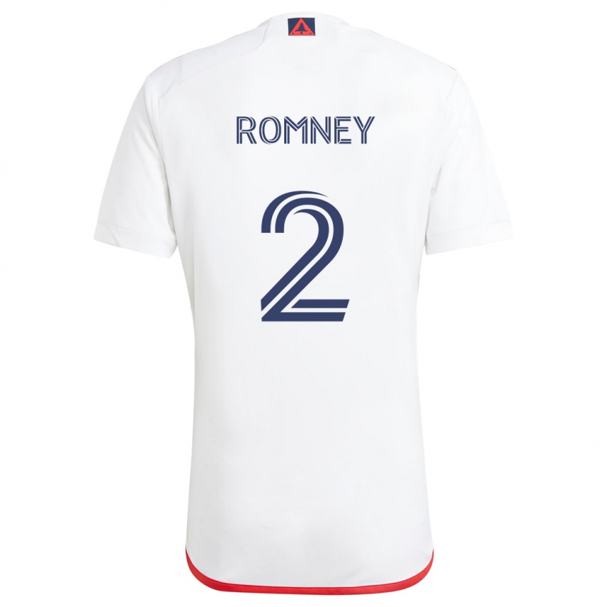 Gyermek Dave Romney #2 Fehér Piros Idegenbeli Jersey 2024/25 Mez Póló Ing