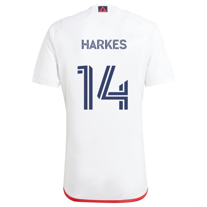 Gyermek Ian Harkes #14 Fehér Piros Idegenbeli Jersey 2024/25 Mez Póló Ing