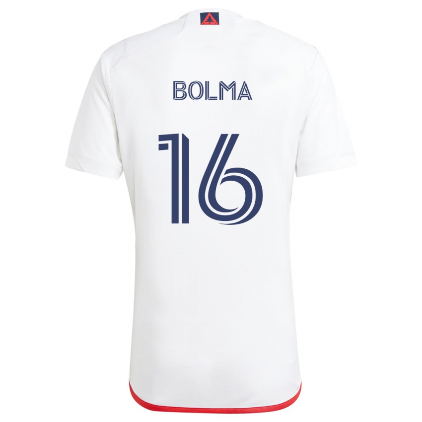 Gyermek Josh Bolma #16 Fehér Piros Idegenbeli Jersey 2024/25 Mez Póló Ing