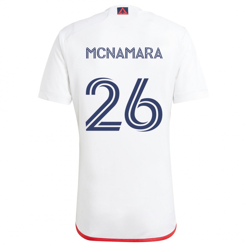 Gyermek Tommy Mcnamara #26 Fehér Piros Idegenbeli Jersey 2024/25 Mez Póló Ing