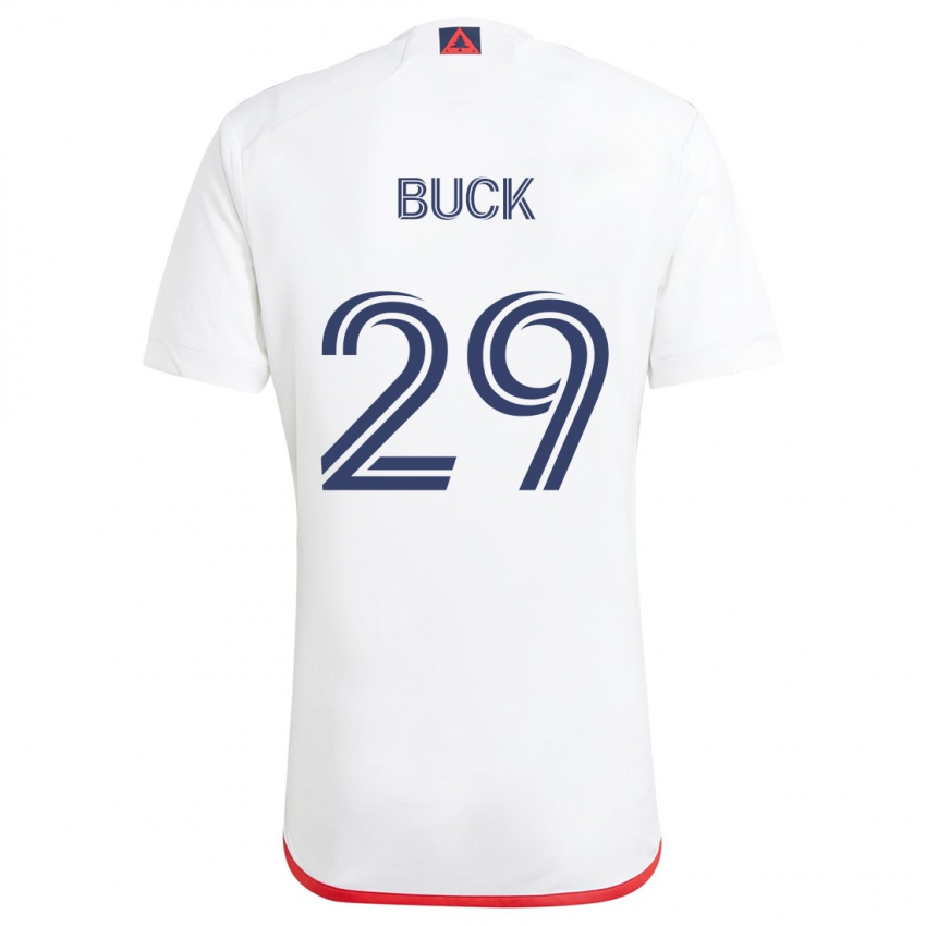 Gyermek Noel Buck #29 Fehér Piros Idegenbeli Jersey 2024/25 Mez Póló Ing