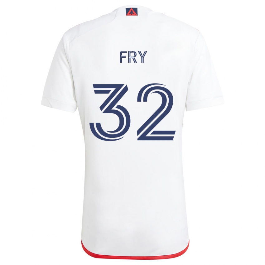 Gyermek Malcolm Fry #32 Fehér Piros Idegenbeli Jersey 2024/25 Mez Póló Ing