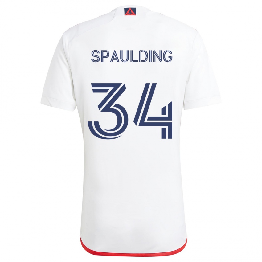 Gyermek Ryan Spaulding #34 Fehér Piros Idegenbeli Jersey 2024/25 Mez Póló Ing