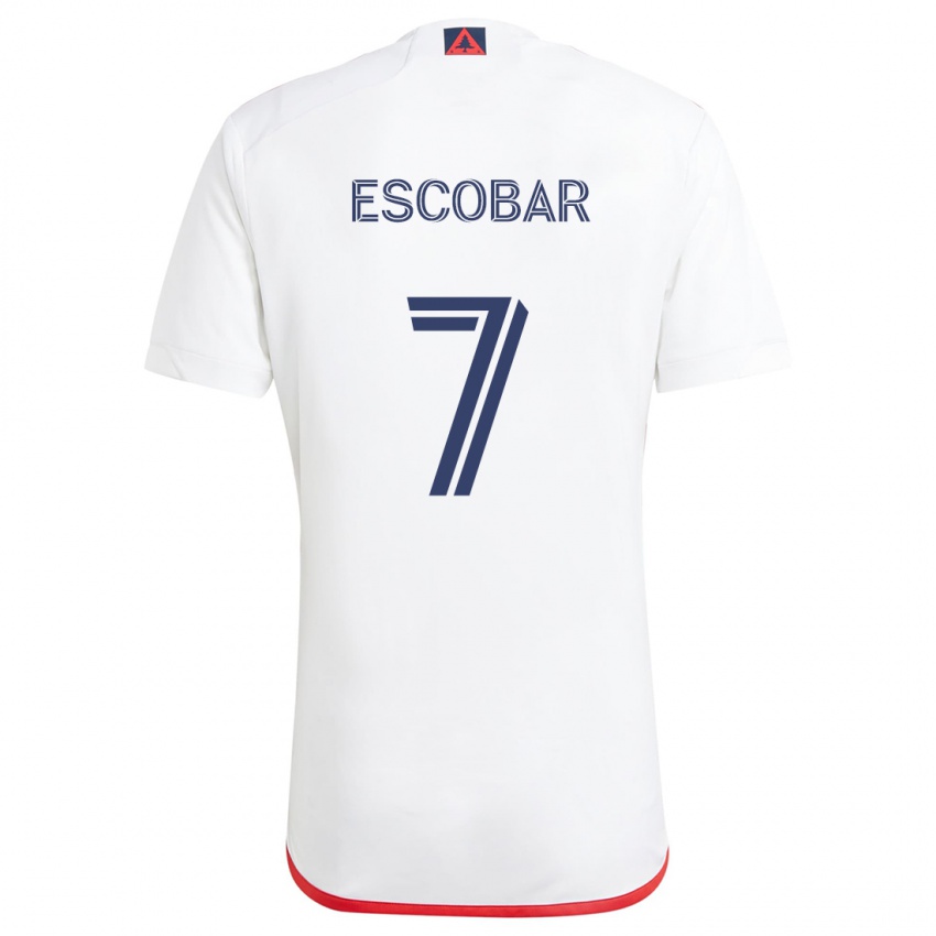 Gyermek Olger Escobar #7 Fehér Piros Idegenbeli Jersey 2024/25 Mez Póló Ing