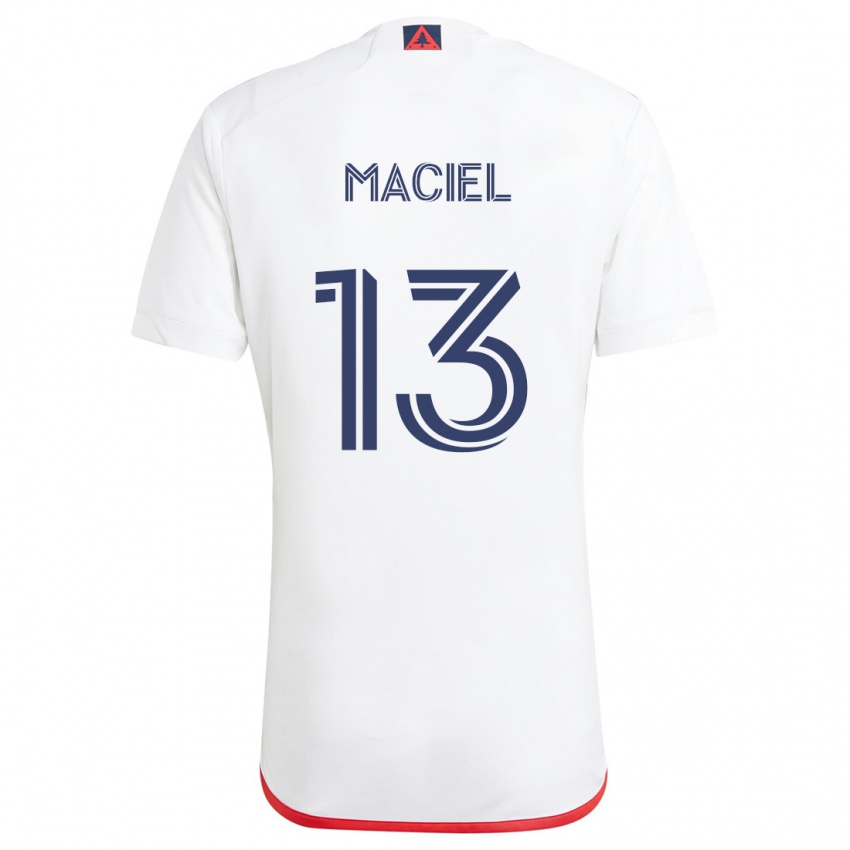 Gyermek Maciel #13 Fehér Piros Idegenbeli Jersey 2024/25 Mez Póló Ing