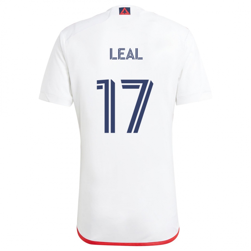 Gyermek Patrick Leal #17 Fehér Piros Idegenbeli Jersey 2024/25 Mez Póló Ing