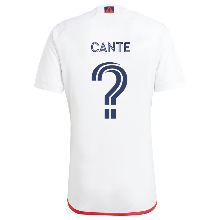 Gyermek Jonathan Cante #0 Fehér Piros Idegenbeli Jersey 2024/25 Mez Póló Ing